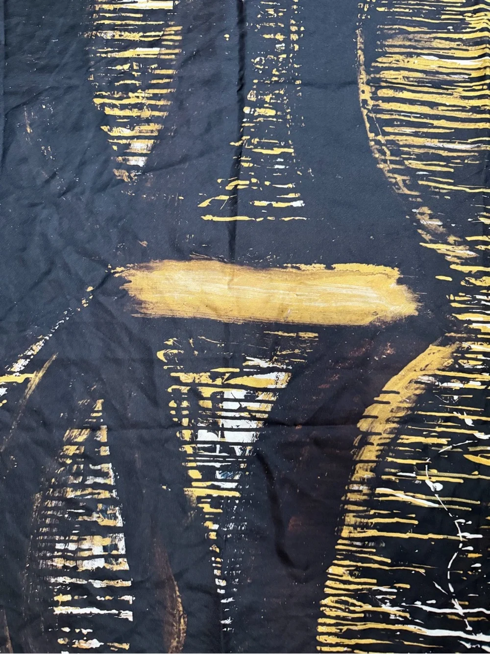 Suistudio by Suitsupply 100% Silk Square Scarf Black Gold Abstract Print